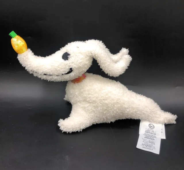 Disney Store Zero 12" Soft Toy Plush Fluffy Ghost Dog Nightmare Before Christmas