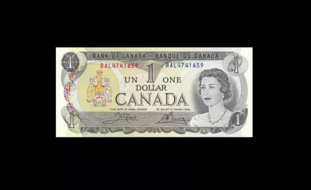 1973 BANK OF CANADA QEII $1 **Crow & Bouey** "BAL" (( GEM UNC ))