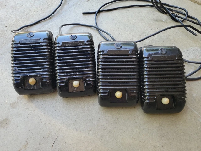 4 Vintage Drive-in Movie Theater Car Window Speakers Projected Sound Restored