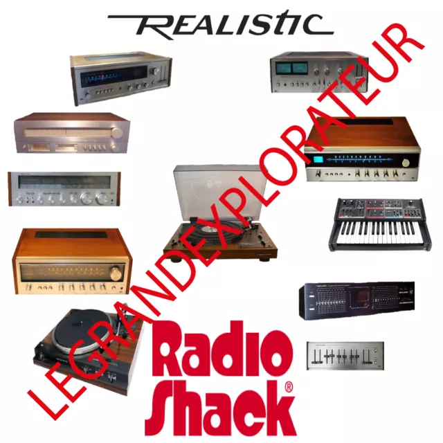 Ultimate Realistic Radio Shack Audio Operation  Repair & Service Manual  on DVD