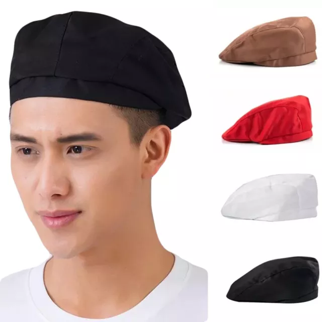 Unisex Men Women Kitchen Chef Cap Catering Service Waiter Cooking Beret Hat NEW