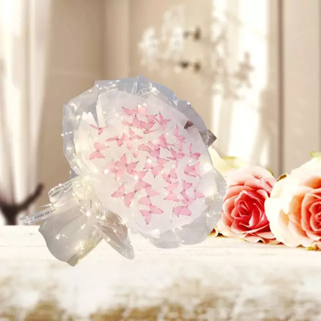 Butterfly Flower Bouquet with Paper Wrap Sturdy Unfinished DIY Material Kits
