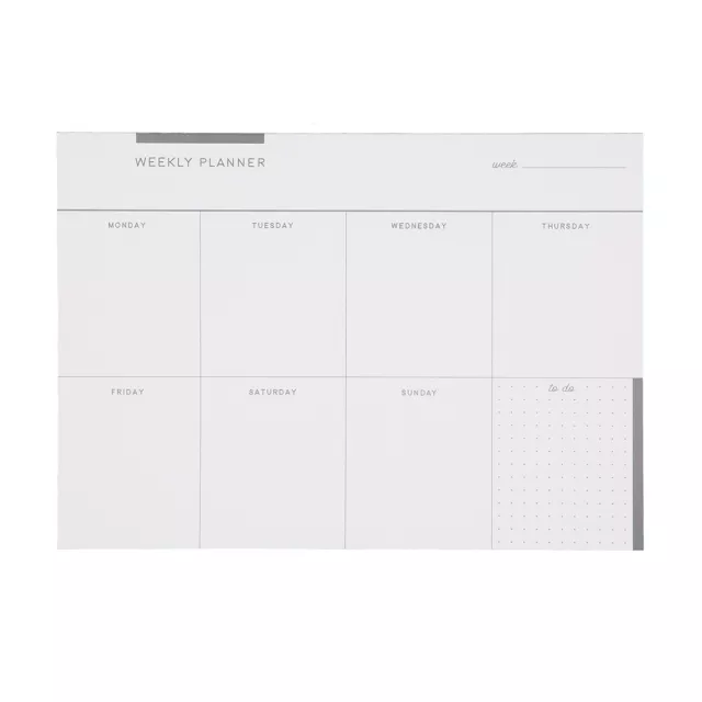 Weekly Desk Planner - Any Week Any Year - A4 Pad 60 Pages Daily Organiser Tasks