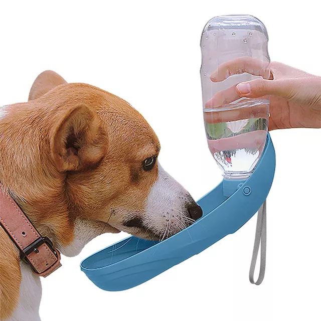 550ml Dog Water Bottle Foldable Water Drinking Dispenser Bowl Outdoor Walking