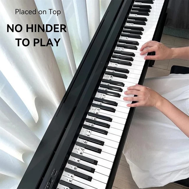 Silicone Piano Note Strip Piano Notes Sticker Guide for Beginner Removable