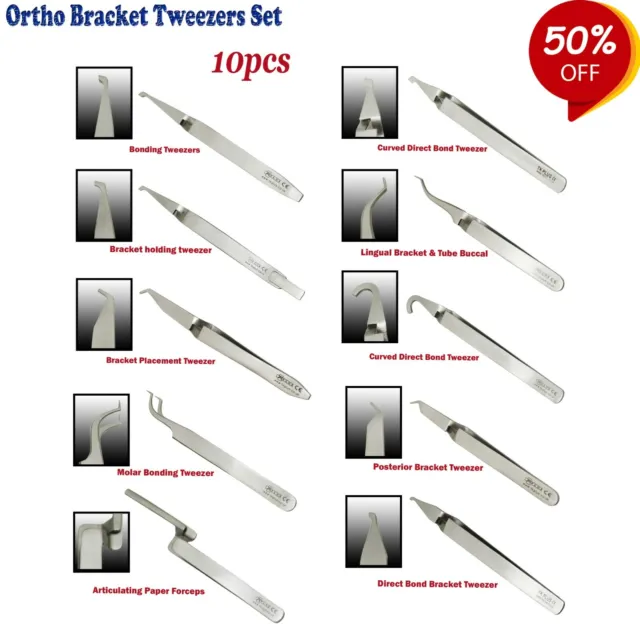 Dental Instrumento Ortodoncia Pinzas de Brackets Holding Bonding Bracket Tweezer