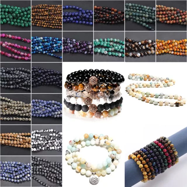 Wholesale Lot Natural Gemstone Round Spacer Loose Beads 4mm 6mm 8mm 10mm
