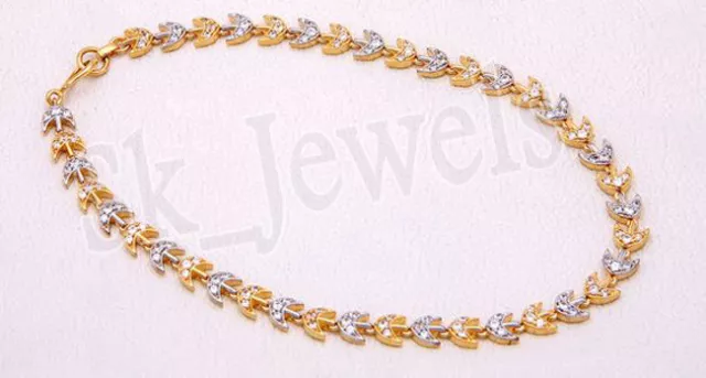 3.69ct Natural Round Diamond 14k Solid Yellow Gold Wedding Single Anklet
