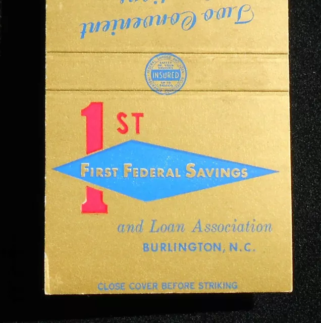 1950s 1st Federal Savings and Loan Association Cum Park Burlington NC Alamance C