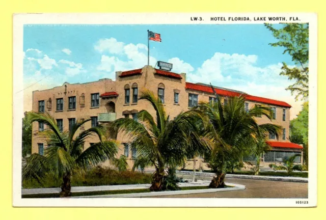 Hotel Florida Lake Worth Florida Postcard