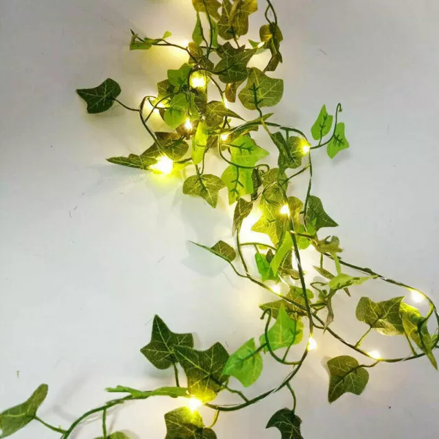 Artificial Ivy-Garland Fake Greenery-Plant With LED Lights Vine Ivy Leaf Hanging