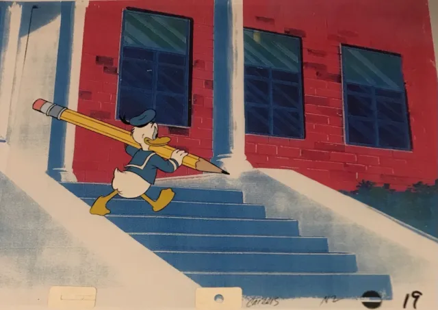 DISNEY Donald Duck Original Animation  Production Art Cel  CAREERS 1982
