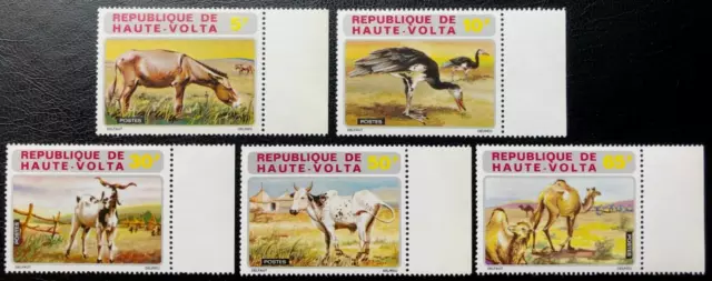 BURKINA FASO 1972 WILD ANIMALS Sc 282 - 286 MNH Cv $7.4