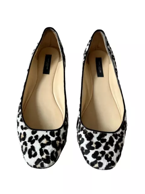 Ann Taylor 9M Calf Hair Leopard Print Leather Ballet Flats Shoes