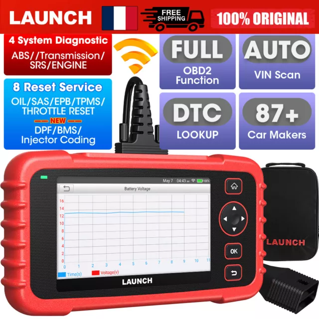 2024 LAUNCH CRP129X Valise Outils diagnostics 4 Systèmes & 8 Service TPMS SAS FR