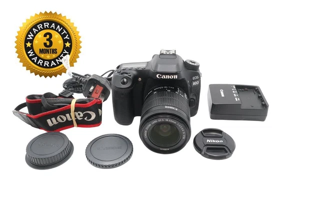 Canon 80D DSLR Camera 24.2MP with Canon 18-55mm F3.5-5.6 IS STM, Good Condition