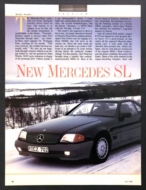 1989 Mercedes-Benz 500SL Coupe Road Test Tech Data Photos Review Article