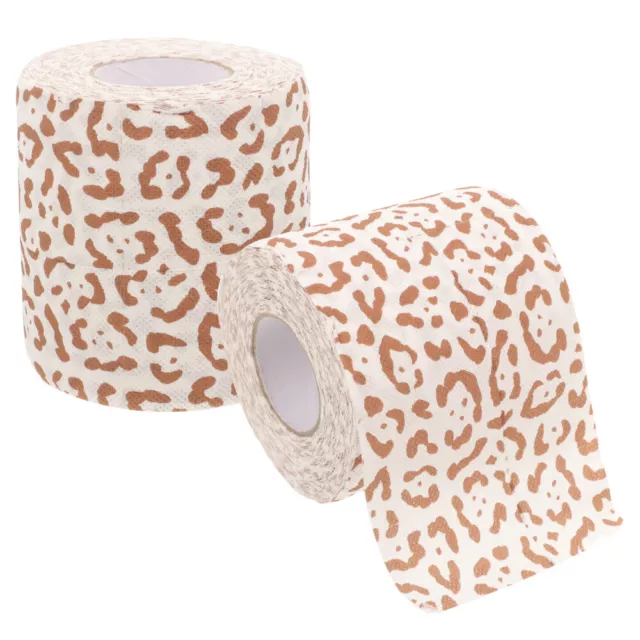 2 rollos papel higiénico impreso rollo impresión decorativa leopardo