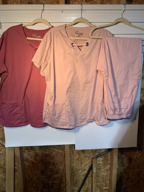 Scrubs 2 shirts and 1 pair of matching pants womens size L