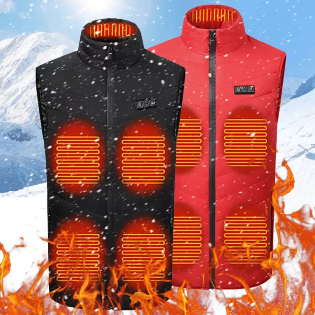 Electric Vest Heated Jacket USB Thermal Warm Heat Pad Winter Body Warmer Unisex