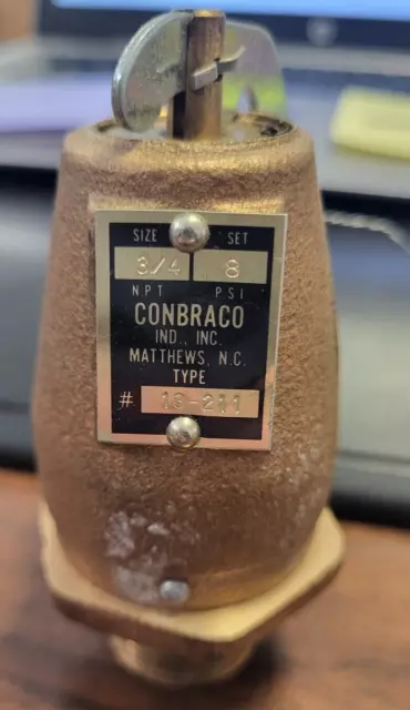 Conbraco Industries Apollo Valve 13-211 Series Bronze Safety Relief Valve, 8 psi