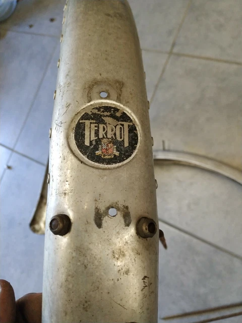 Paire de garde boue vélo ancien vintage inox vélo course mi