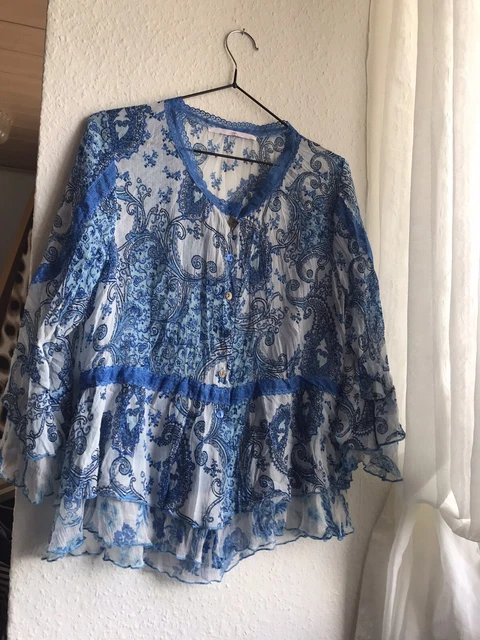 Bottega Bluse/Tunika Weiß Mit Paisleymuster Gr. L, sehr guter Zustand
