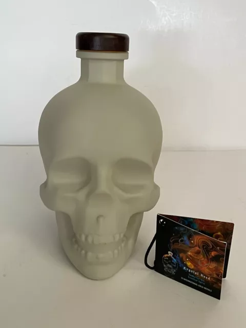 EMPTY Crystal Head Vodka Limited Edition Bone Bottle Skull + Tag Dan Aykroyd EMPTY Crystal Head Vodka Limited Edition Bone Bottle Skull + Tag Dan Aykroyd