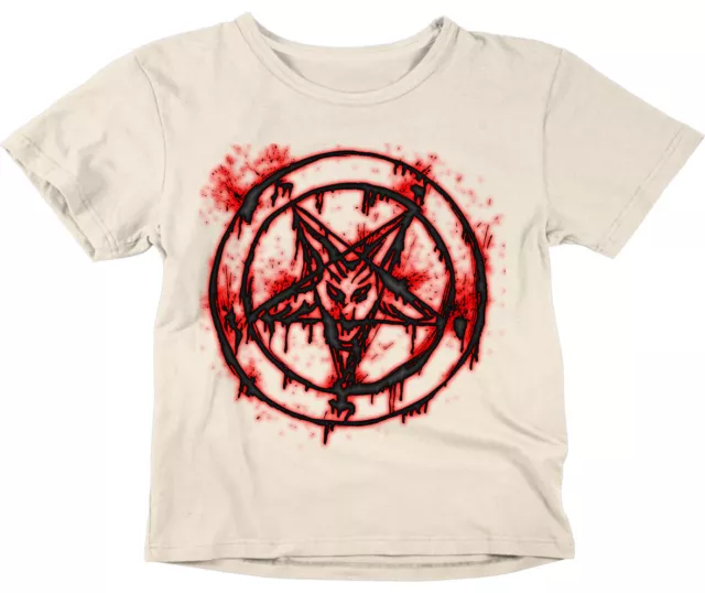 Baphomet Gothic Satanic Rock Metal Kids Boys Girls tshirt Childrens T-Shirt