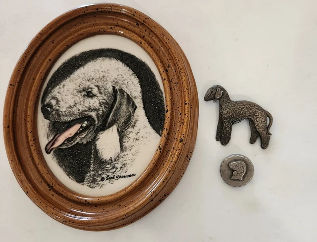 Bedlington Terrier Dog Wall Plaque by Earl Sherwan