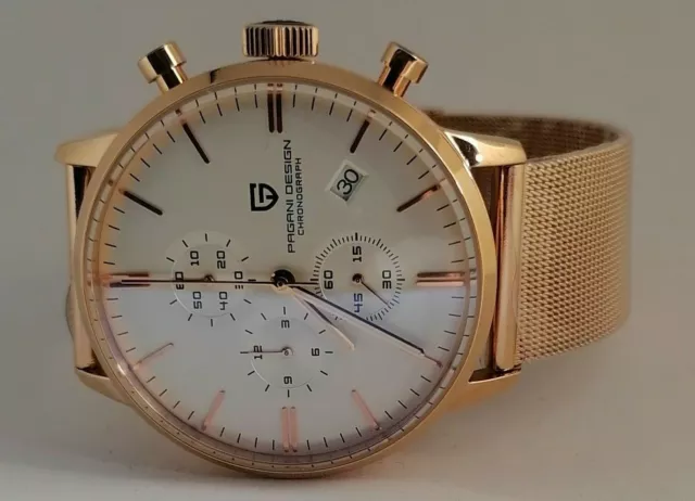 MONTRES-BRACELETS HOMME PAGANI Design 2720 montre chronographe SEIKO VK67  Meca-Quartz EUR 68,19 - PicClick FR
