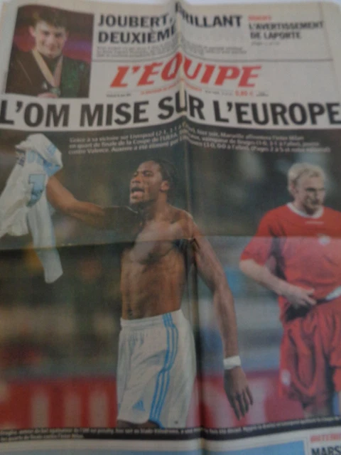 L'Équipe 15/04/2004 – OM Marseille Milan Coupe UEFA, édition Originale