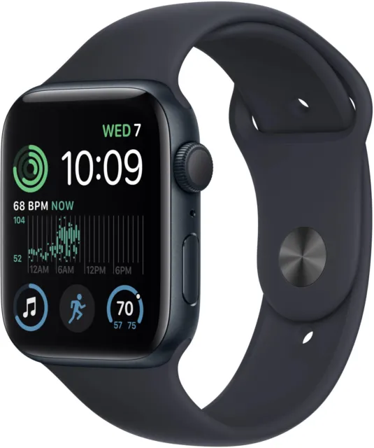 Apple Watch SE 2.Gen GPS 2022 40mm Smartwatch Alu Sportband Mitternacht Schwarz
