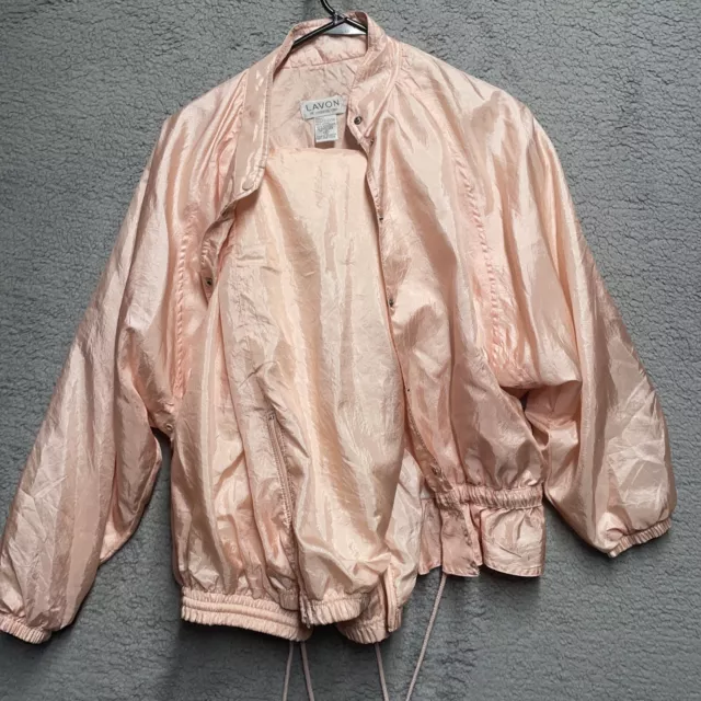 VTG Lavon Windbreaker Track Suit Jacket Pants Sz S Soft Peach