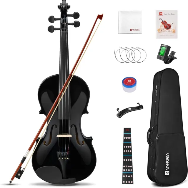 Vangoa Gloss 4/4 Violin Adult Full Size Acoustic Violin Fiddle Beginner Set Case