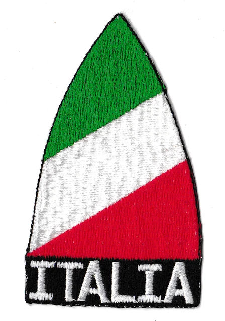 Écusson Italie En Caoutchouc Avec Velcro - Bord Vert, Inscription Italia, Format Patch