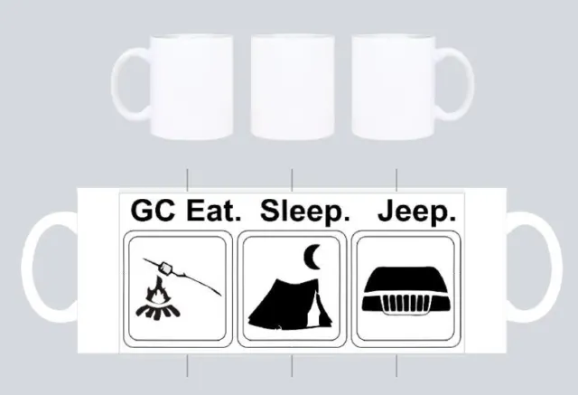 " eat, sleep, wj  " tea/coffee mug off road 4x4