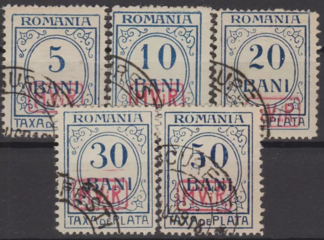 === DR Rumänien Portomarken Mi. 1-5 gest., Kat. 60€ ===