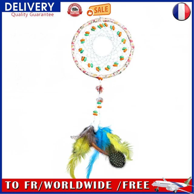 Agate Gravel Dream Catcher Handmade Wind Chimes Feather Car Pendant Decor
