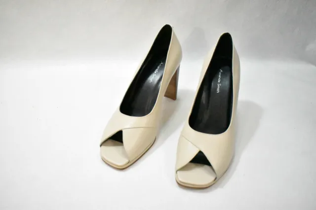Amanda Smith Shoes Open-Toe High Heels Natural Size 7.5  Women's New
