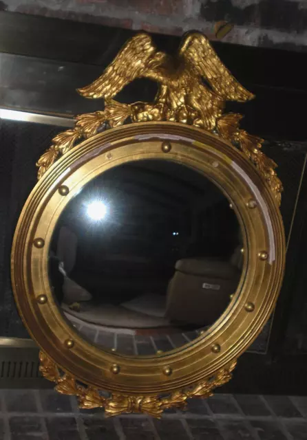 Grand Antique Convex/Fish Eye Round EAGLE FEDERAL STYLE MIRROR by J.A. Olson Co.