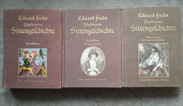 Illustrierte Sittengeschichte 3 Bände Eduard Fuchs - Jugendstil 1909 bis 1912
