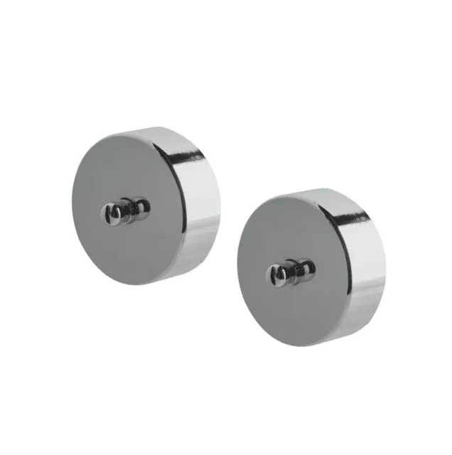 44mm Chrome End Caps Handrail Cap for Mopstick Stair Hand Rail (Pack of 2)