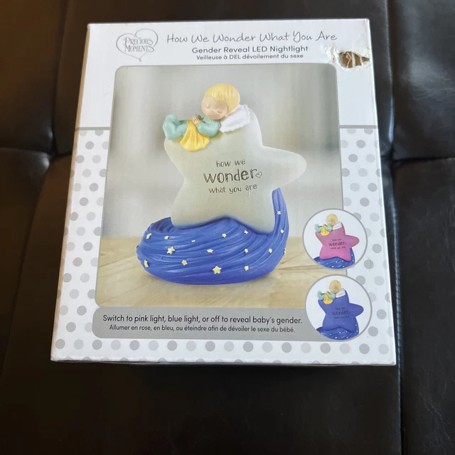 Gender Reveal Precious Moments LED Nightlight: “How We Wonder What You Are” (4")