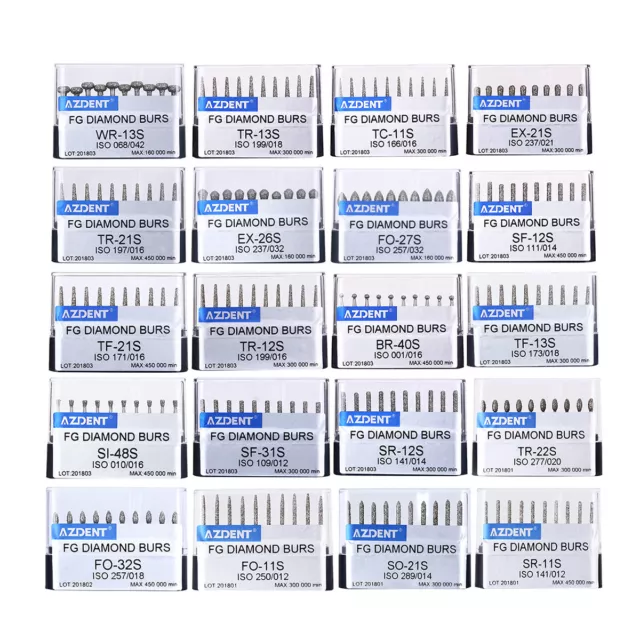 100 piezas Fresas de diamante supergruesas dentales For High Speed Handpiece