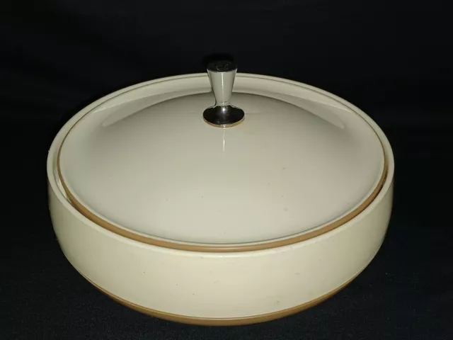 Vintage Insulated Covered Dish Bowl Brown and White Vacron Bopp Decker Inc. Vintage Insulated Covered Dish Bowl Brown and White Vacron Bopp Decker Inc.