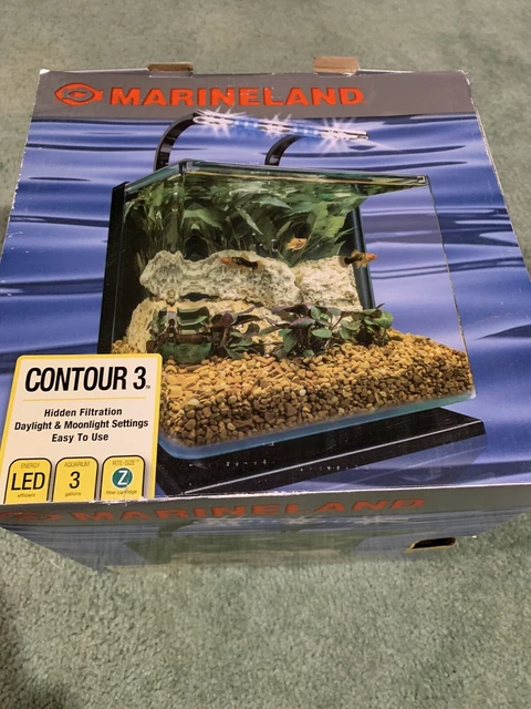 Marineland Contour 3 aquarium Kit 3 Gallons Beta Tank, Fish Tank, Kids Aquarium