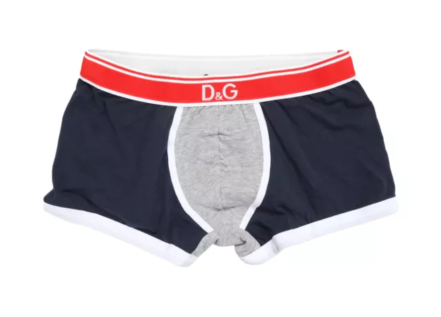 NWT D&G DOLCE & GABBANA BOXER BRIEFS blue grey cotton luxury Italy S USA XS