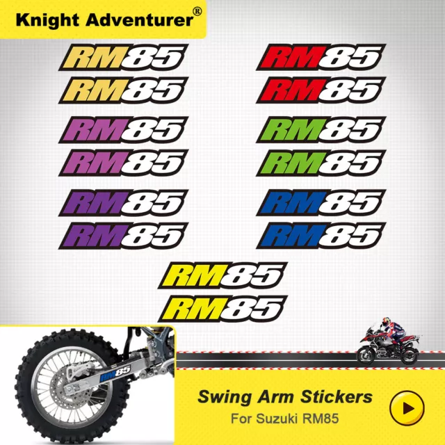 For Suzuki RM 85 Motorcycle Swing Arm Emblem Decal Sticker Graphics Kit 2pcs