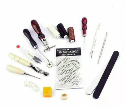 16Pcs Leder Werkzeug Leather Craft Hand Sewing Stitching Groover Tool Kits Set